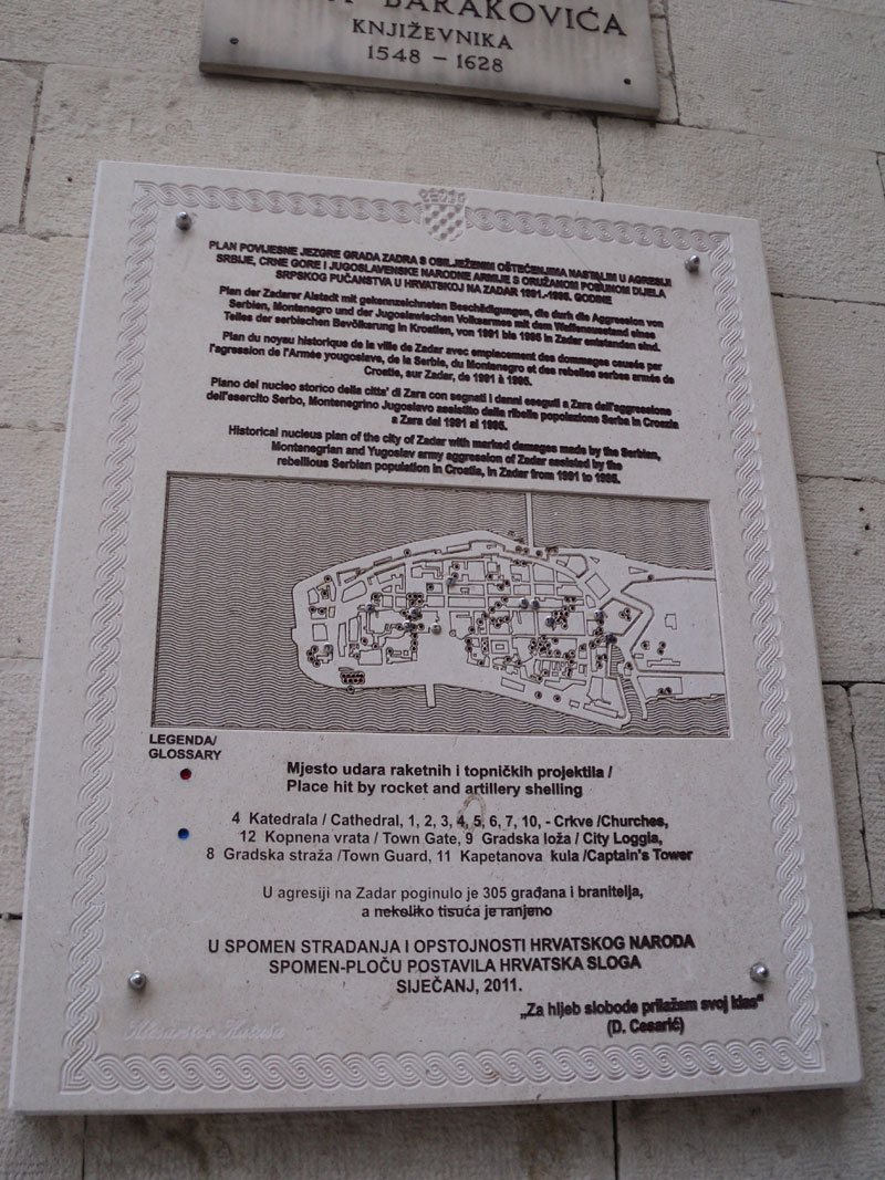 Spomen ploča u Zadru - Domovinski rat