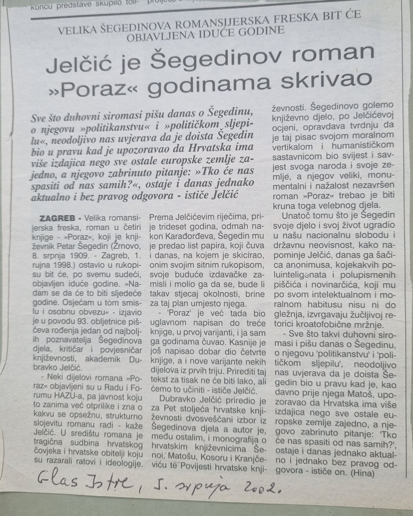 Jecic Segedin Glas Istre